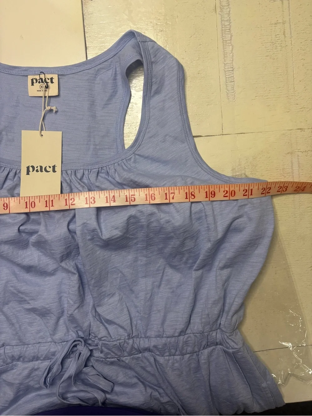 Pact Organic Cotton Cornflower Blue Perfect Slub Tank Maxi Dress Size XL New